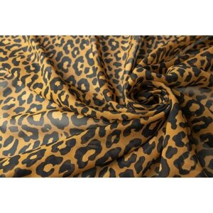 Ткань светло-коричневый шифон леопард