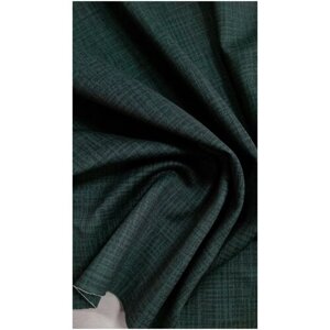 Ткань Трикотаж двусторонний тёмно-зелёного цвета с мелкими чёрными штрихами Италия