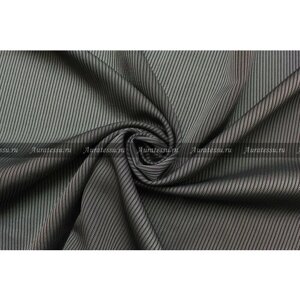 Ткань жаккард костюмный Armani чёрно-белые штрих полоски, 390 г/пм, ш148см, 0,5 м