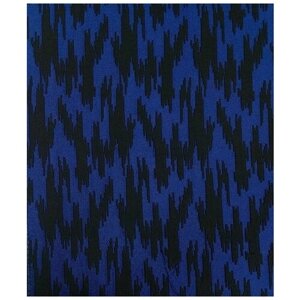 Ткань Жаккард ярко-синего цвета с крупными чёрными штрихами Италия