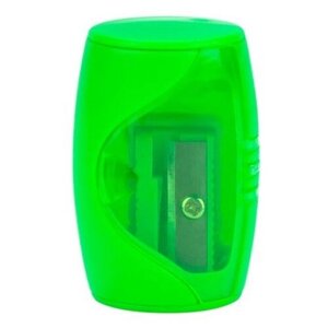 Точилка-бочонок "Цветик" с контейнером, цвет: зеленый
