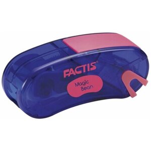Точилка FACTIS Magic Bean, с контейнером и стирательной резинкой, 65x30x20 мм, ассорти, F4715215