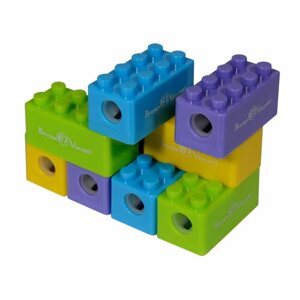 Точилка С контейнером В пенал, 1 отверстие "EASYSHARP. Лего"4 вида). Цена за 1 шт