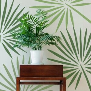 Трафарет большой для стен /Листья пальмы Сабаль / 55*55 см /для покраски стен, потолка, мебели