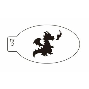 Трафарет для аквагрима овальный "Дракон" 7 на 13 см