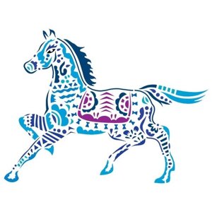 Трафарет для творчества Лошадь (пластик, белый) 33-40013