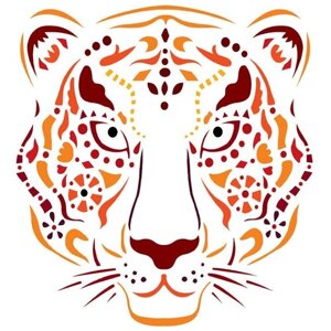 Трафарет для творчества Тигр (пластик, белый) 33-40014