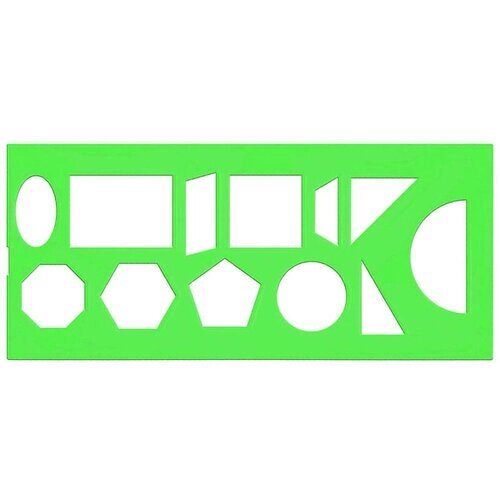 Трафарет геометрических фигур СТАММ, пластиковый, зеленый, 14 шт от компании М.Видео - фото 1