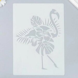 Трафарет пластик "Фламинго и пальмовые листья" 29.7х21 см, 5 шт.