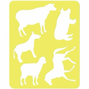 Трафарет-раскраска СТАММ "Домашние животные", пакет, европодвес, 20 штук, 167554