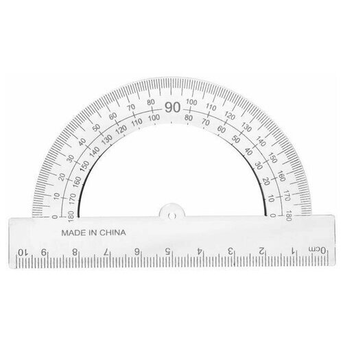 Транспортир 10 см, 180°, прозрачный , 100 шт. от компании М.Видео - фото 1