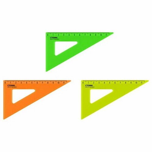 Треугольник 30*/11 см пластиковый, прозрачный, неоновые цвета, ассорти, 20 шт. от компании М.Видео - фото 1