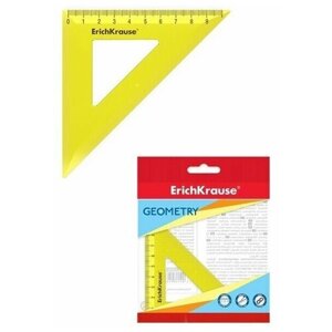 Треугольник 9 см ErichKrause Neon, 45 град. , желтый, в флоупаке, 1 шт.