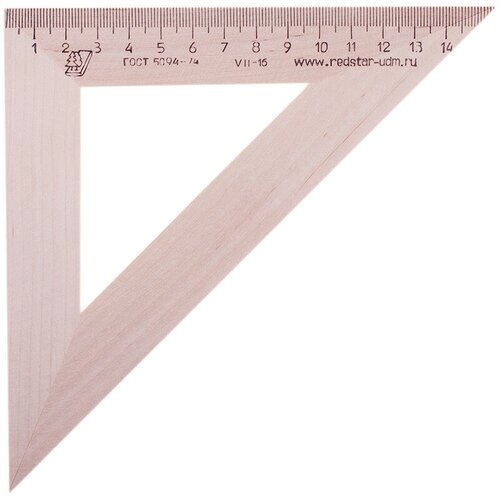 Треугольник деревянный, угол 45, 16 см, 1 шт от компании М.Видео - фото 1