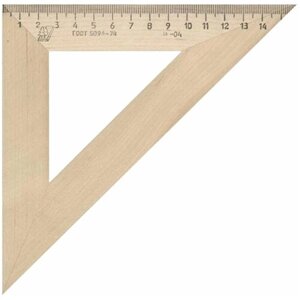 Треугольник деревянный, угол 45, 16 см, УЧД, С16 В комплекте: 2шт.