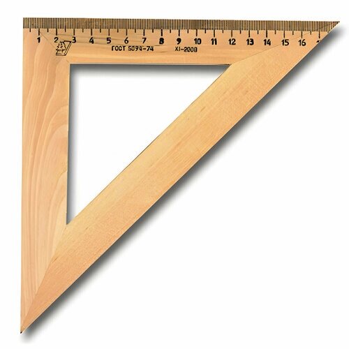 Треугольник деревянный, угол 45, 18 см, 2 шт. от компании М.Видео - фото 1