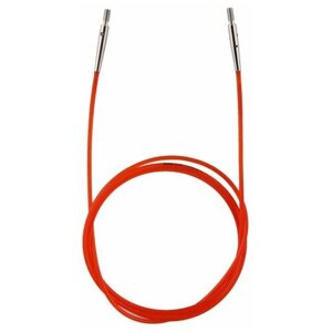 Тросик (заглушки 2 шт, ключик) для съемных спиц, длина 76 см (готовая длина спиц 100 см), красный, KnitPro, 10635