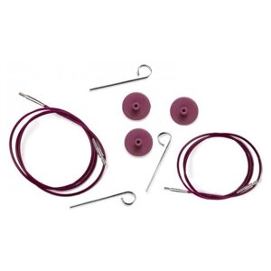 Тросик (заглушки 2шт, кабельный ключик) для съемных спиц, длина 56 (80) см, KnitPro, 10502