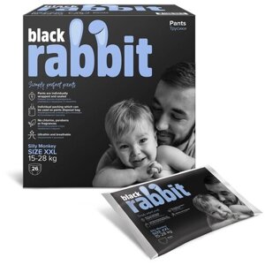 Трусики-подгузники Black Rabbit, 15-28 кг, XXL, 26 шт