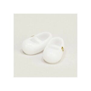 Туфли белые с магнитом для кукол Обитсу 11 см (Obitsu Rounded Shoes with Magnet White)