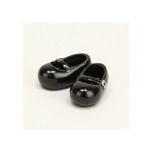 Туфли черные с магнитом для кукол Обитсу 11 см (Obitsu Rounded Shoes with Magnet Black)