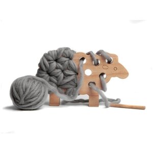 Творческая игра с натуральными материалами "Наряди овечку", альтернатива вязанию. Цвет - серый