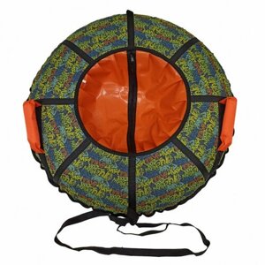Тюбинг детский "Граффити", санки-ватрушка, оранжевый, диаметр 95 см