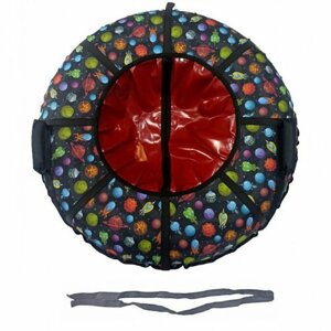 Тюбинг детский "Космос", санки-ватрушка, красный тент, диаметр 95 см