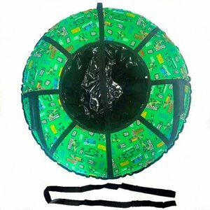 Тюбинг для детей "Гонки", санки-ватрушка, зеленый цвет, 95 см