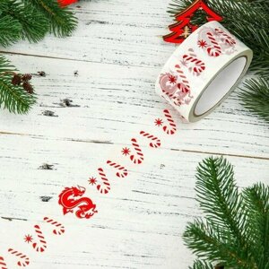 ULTRA tape Новогодний скотч с логотипом «Дракон-Леденцы», 48 х 45 м, 45 мкм