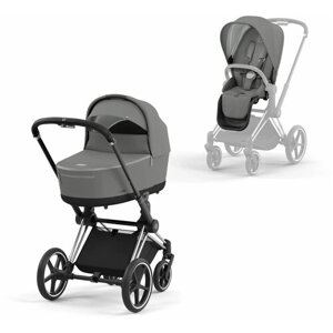 Универсальная коляска Cybex Priam IV 2 в 1, soho grey/chrome black, цвет шасси: Chrome-Black