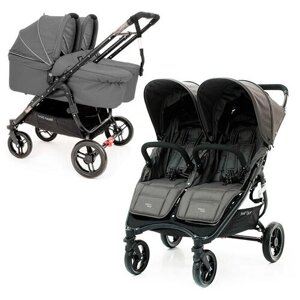 Универсальная коляска для двойни Valco Baby Snap Duo (2 в 1), dove grey, цвет шасси: черный