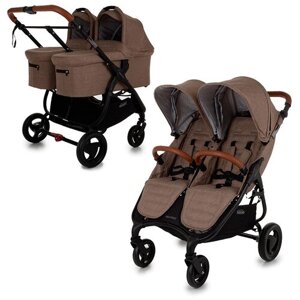 Универсальная коляска для двойни Valco Baby Snap Duo Trend (2 в 1), cappuccino, цвет шасси: черный