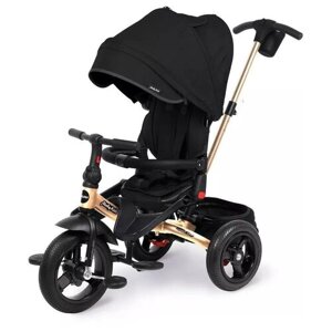 Велосипед детский трёхколёсный LEADER 360°12X10 AIR, чёрный, ЭЛ. Экокожа 63127