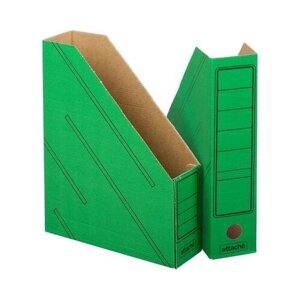 Вертикальный накопитель Attache картонный зеленый ширина 75 мм (2 штуки в упаковке) 2 шт.