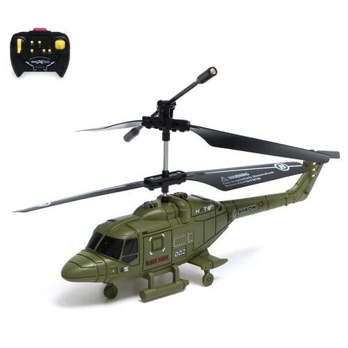 Вертолет радиоуправляемый «Армия», заряд от USB, свет, цвет зелёный от компании М.Видео - фото 1