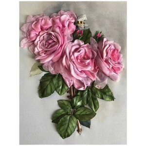 "Ветка с розами"цена производителя). Набор для вышивки лентами многоцветница