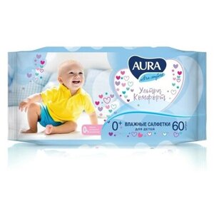 Влажные салфетки Aura Ultra Comfort, детские, 60 шт, 3 штуки