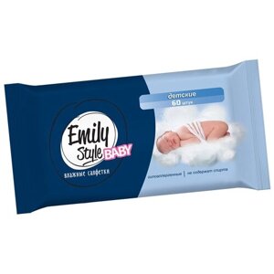 Влажные салфетки детские Emily Style Organic, с крышкой, с овсяным молочком, упаковка 50 шт