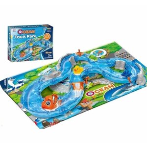 Водная игра"Океан"водяной трек,74 дет,3 игрушки)в коробке