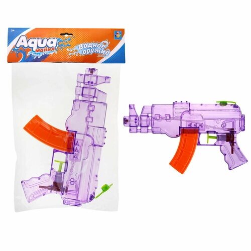 Водное оружие, 1TOY Аквамания автомат 23,5*3*14 см, фиолетовый от компании М.Видео - фото 1