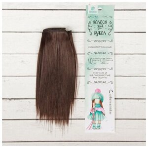 Волосы - тресс для кукол «Прямые» длина волос: 15 см ширина:100 см цвет № 4