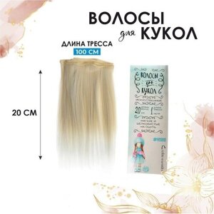 Волосы - тресс для кукол «Прямые» длина волос: 20 см, ширина: 100 см, LSA005