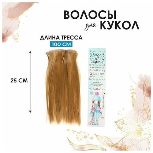 Волосы - тресс для кукол "Прямые" длина волос 25 см, ширина 100 см, цвет № 27 от компании М.Видео - фото 1