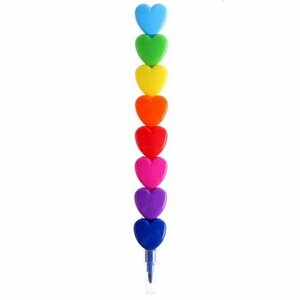 Восковой карандаш "Сердечко", набор 8 цветов