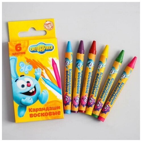 Восковые карандаши смешарики, Крош, набор 6 цветов от компании М.Видео - фото 1