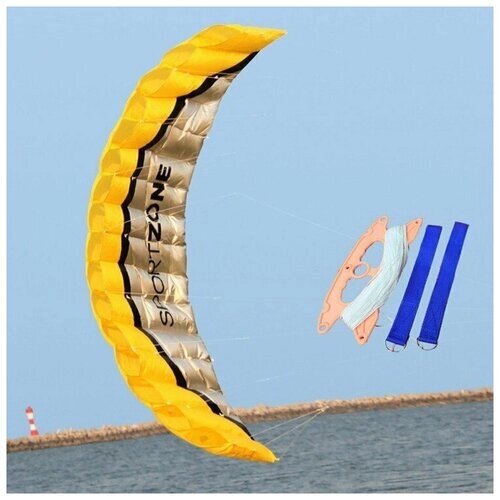 Воздушный змей, управляемый парашют 2,5 метра, желтый от компании М.Видео - фото 1