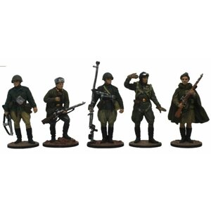 "Вторая мировая война, Красная Армия"1ЕК (5 э) набор оловянных солдатиков сувенирный покрас в картонной коробке