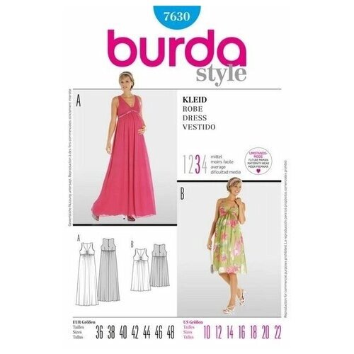 Выкройка Burda 7630-Платье для будущей мамы от компании М.Видео - фото 1