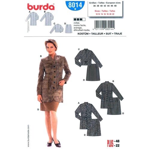Выкройка BURDA №8014 Женский костюм от компании М.Видео - фото 1